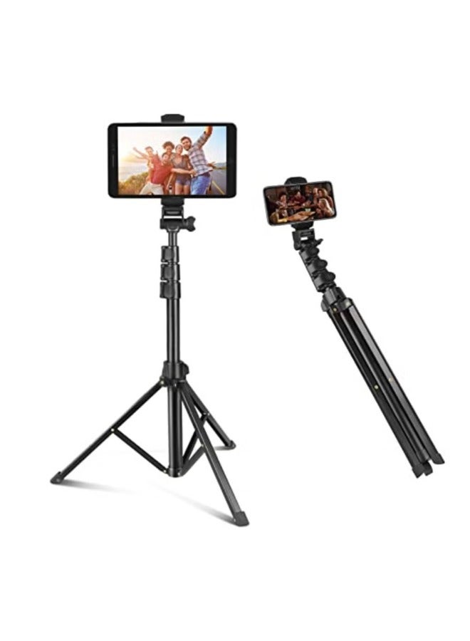 Jmary MT39 61inch Aluminum Extendable Cell Phone Tripod Stand with Selfie Stick Tripod and Phone Clip - Image 1