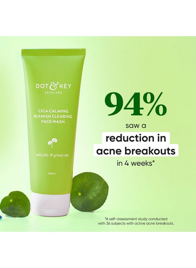 Dot & Key Cica Face Wash For Acne Prone Skin, 2% Salicylic Acid Face Wash With Green Tea | For Oily & Sensitive Skin | Sulphate Free Face Wash For Men & Women | Oil Control Face Wash With Zinc | 175Ml  - Image 4