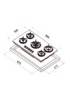 kitchen Line 6 burner 90 cm triple side burner Gas cooker Italian | J6020  - Image 3