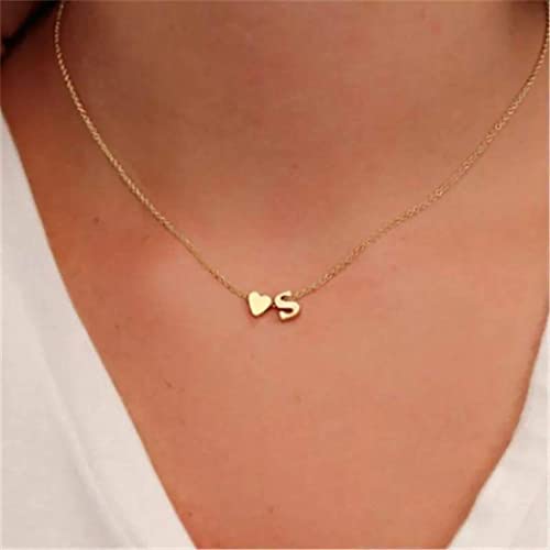 Glimmerst Initial Heart Necklace 18K Gold Plated Stainless Steel Tiny Heart Letter D Necklace Personalized Monogram Name Necklace for Women - Image 4