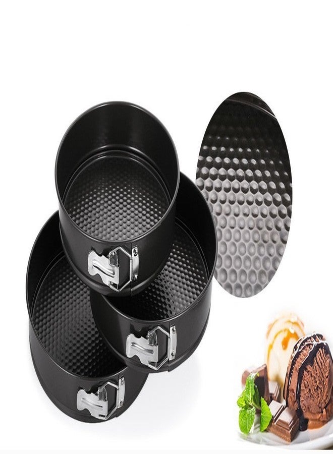 siddhmurti Set of 3 Aluminium Perfect Non-Stick Lift-and-Serve Quick Release Springform Baking Pan Cake Tin Moulds (Black) - Image 5