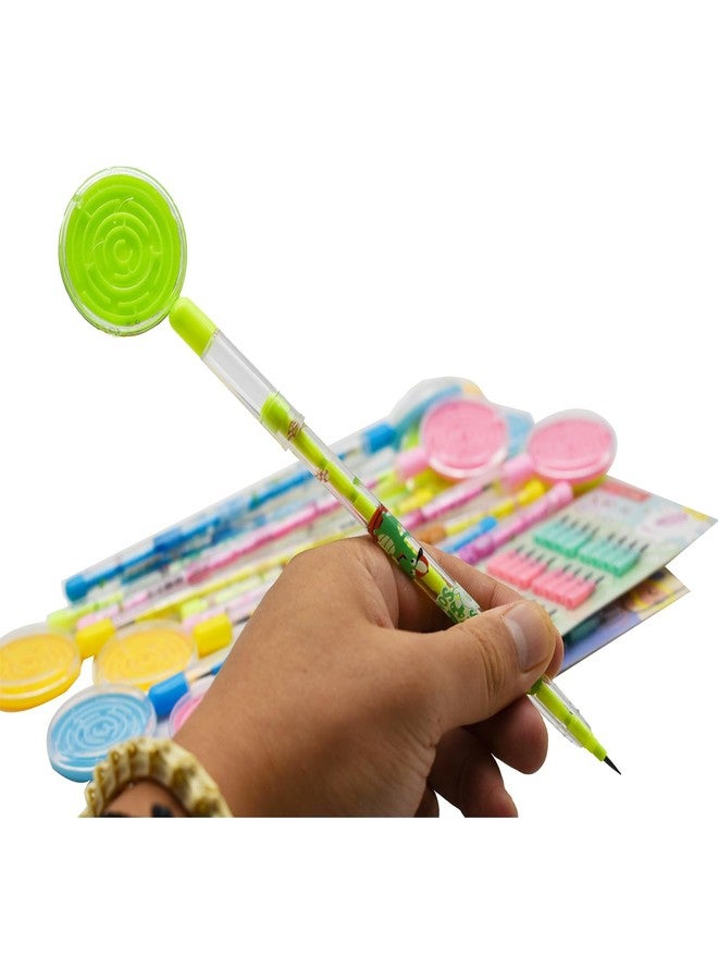 Lopenle 12 Pieces Novelty Stacking Pencil Maze Pencils Puzzle Stackable Pencil With 64 pcs Refills For School Students Office Using Supplies. - Image 4