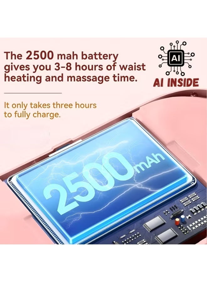 Period Cramp Relief Massager with Heating Pad – Portable Back & Belly Pain Relief Belt, 3-Speed Temperature & Massage Modes - Image 2