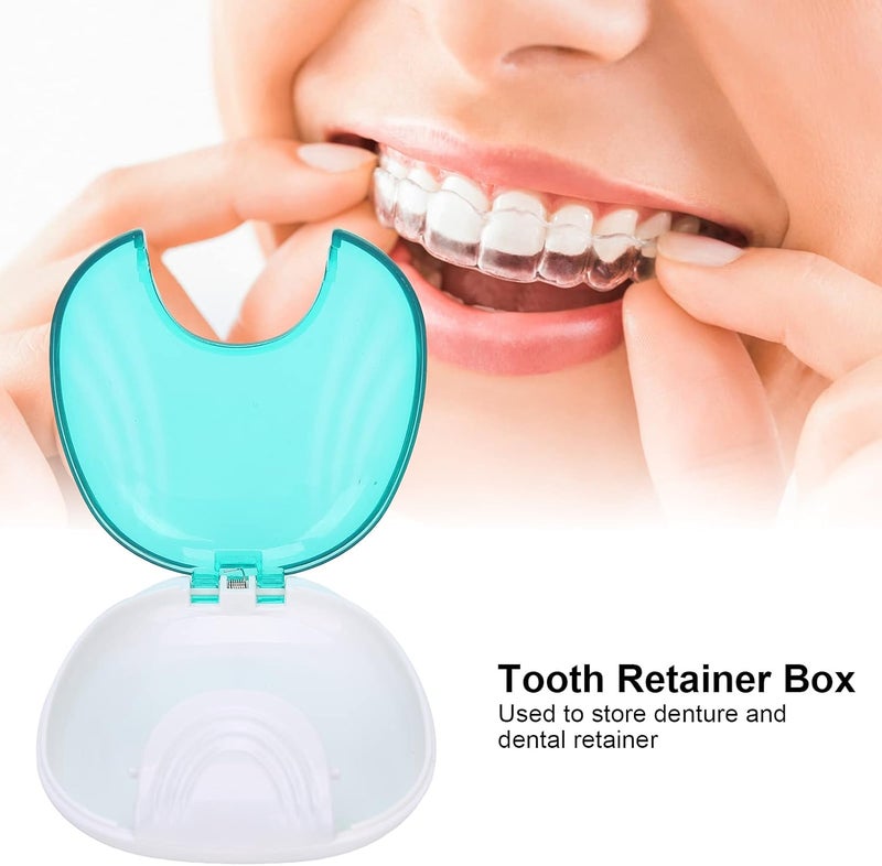 klarako Retainer Case, Durable Orthodontic Retainer Case Tooth Denture Container Portable Denture Storage Box, Dentures Dental Box Denture Cup Dental Care(green) - Image 3