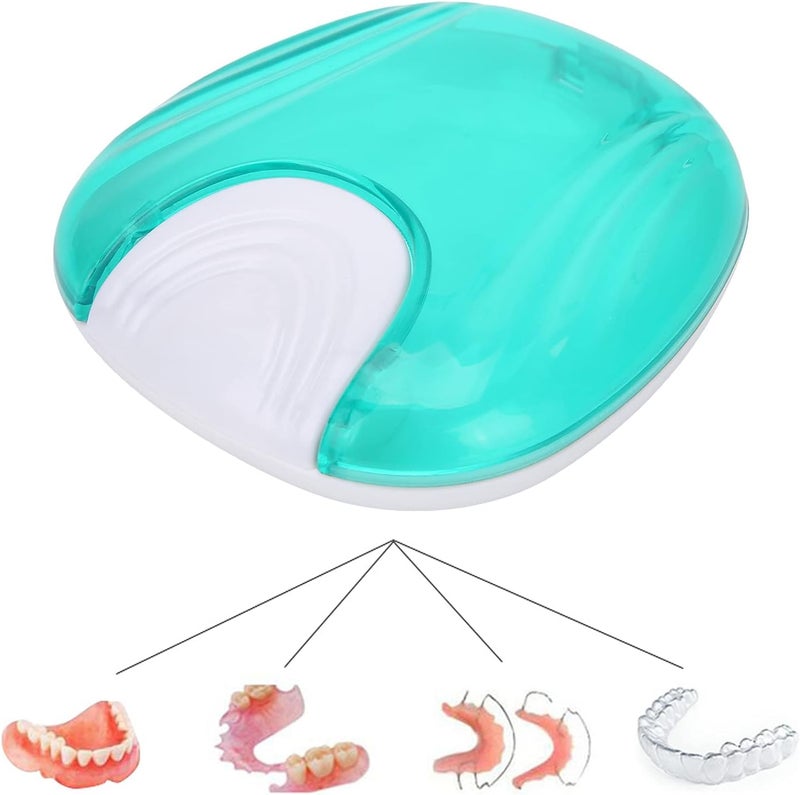 klarako Retainer Case, Durable Orthodontic Retainer Case Tooth Denture Container Portable Denture Storage Box, Dentures Dental Box Denture Cup Dental Care(green) - Image 4