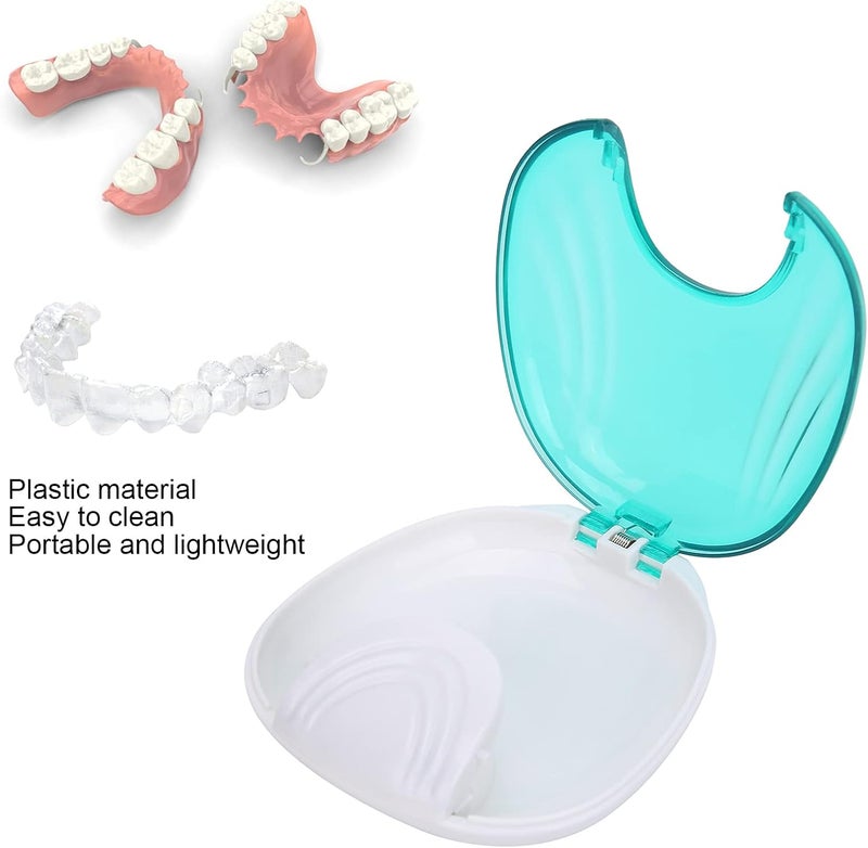 klarako Retainer Case, Durable Orthodontic Retainer Case Tooth Denture Container Portable Denture Storage Box, Dentures Dental Box Denture Cup Dental Care(green) - Image 2