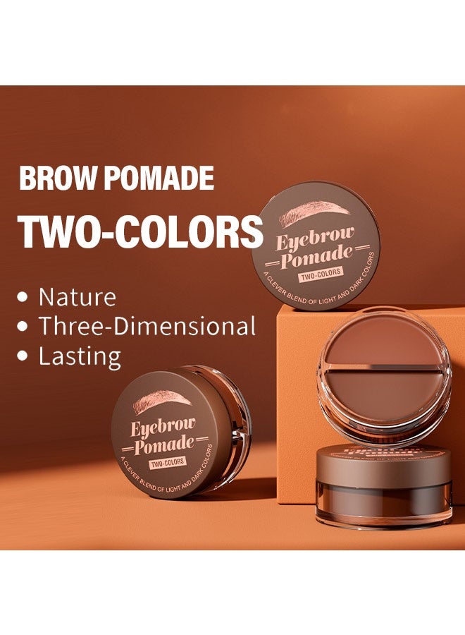 HelloKiss Eyebrow Pomade ，Natural Long Lasting Waterproof Eyebrow Makeup Gel ，with Eyebrow Brush、 Eyebrow Color Cream and Eyebrow Styling Brow Shaping Gel Pomade 02#Light Brown+Black - Image 3