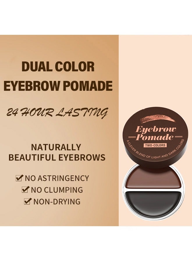 HelloKiss Eyebrow Pomade ，Natural Long Lasting Waterproof Eyebrow Makeup Gel ，with Eyebrow Brush、 Eyebrow Color Cream and Eyebrow Styling Brow Shaping Gel Pomade 02#Light Brown+Black - Image 5