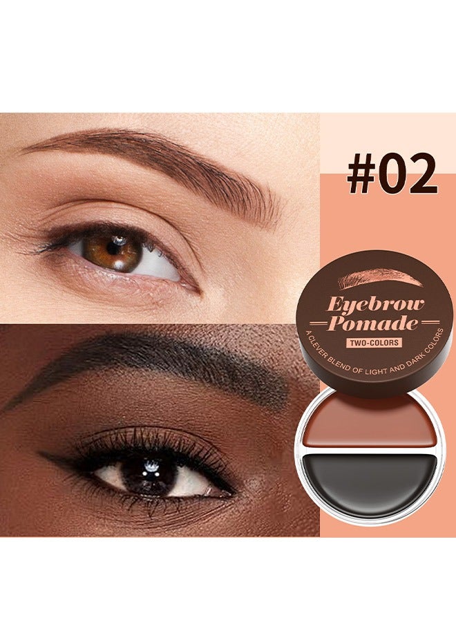 HelloKiss Eyebrow Pomade ，Natural Long Lasting Waterproof Eyebrow Makeup Gel ，with Eyebrow Brush、 Eyebrow Color Cream and Eyebrow Styling Brow Shaping Gel Pomade 02#Light Brown+Black - Image 2