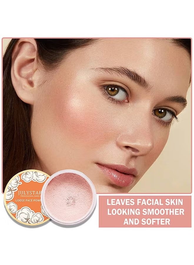 Julystar Loose Face Powder, Oil Control Face Pressed Powder,Loose Baking Face Setting Powder Makeup, Natural Matte Smooth Setting Powder Long-lasting Waterproof,8g (02# Pink Complexion)  - Image 4