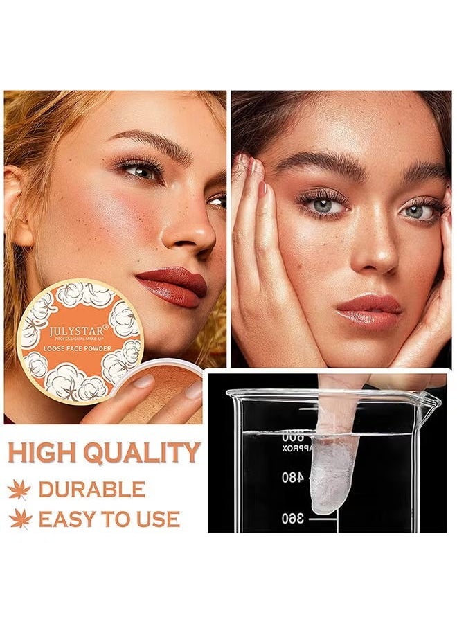 Julystar Loose Face Powder, Oil Control Face Pressed Powder,Loose Baking Face Setting Powder Makeup, Natural Matte Smooth Setting Powder Long-lasting Waterproof,8g (02# Pink Complexion)  - Image 5