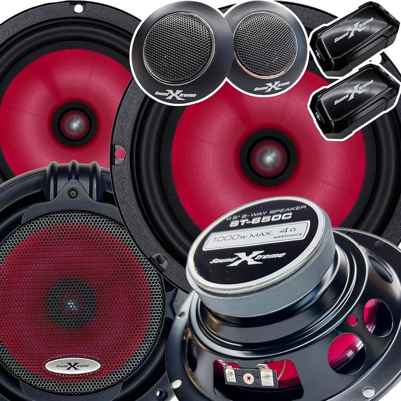 XTREME VISION نظام مكبرات الصوت للسيارة Xtremevision SoundXtreme 1000W 6.5 بوصة 2-طريق - Image 2