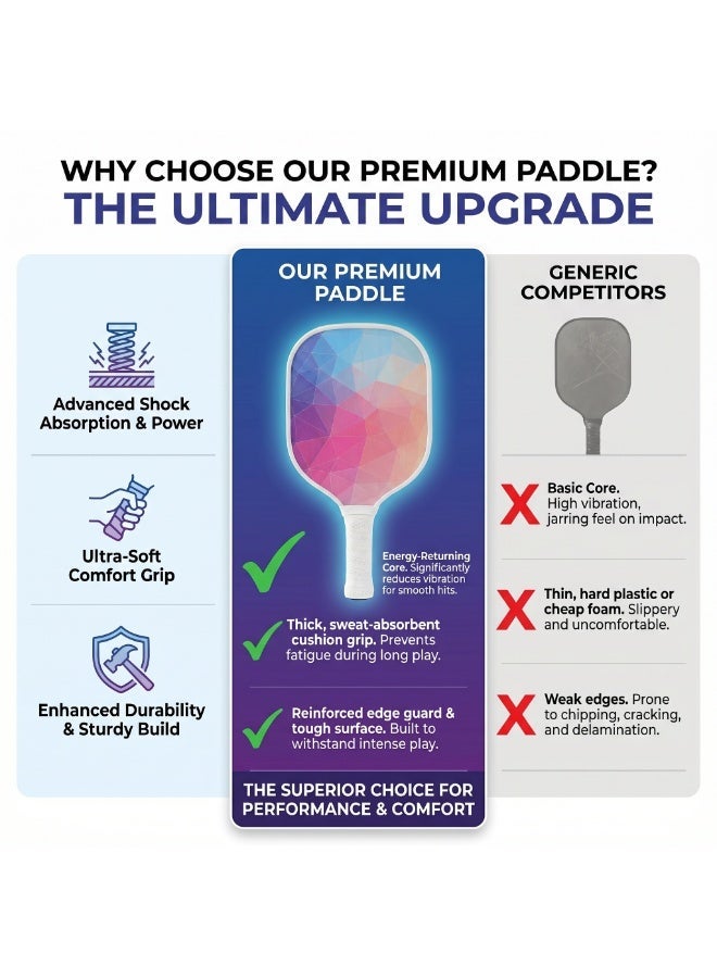 Premium Pickleball Paddle Set，Slimming Partner，Effortless Power And Control For Beginners，Anytime and Anywhere，For all ages and the entire family - Image 4