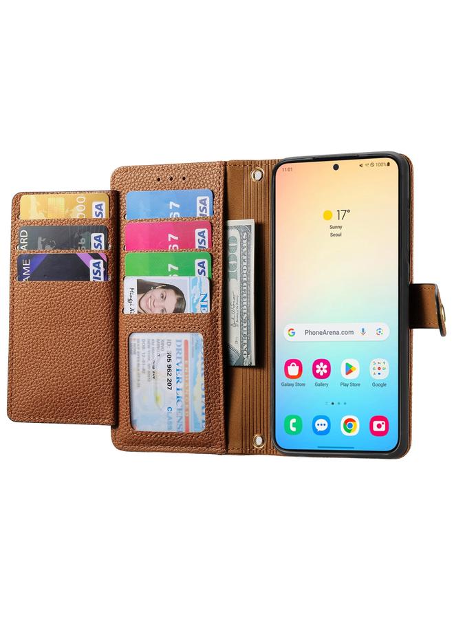 اس-توب جراب لهاتف Samsung Galaxy S24 5G جراب هاتف جلدي مزود بسحاب وحزام - Image 3