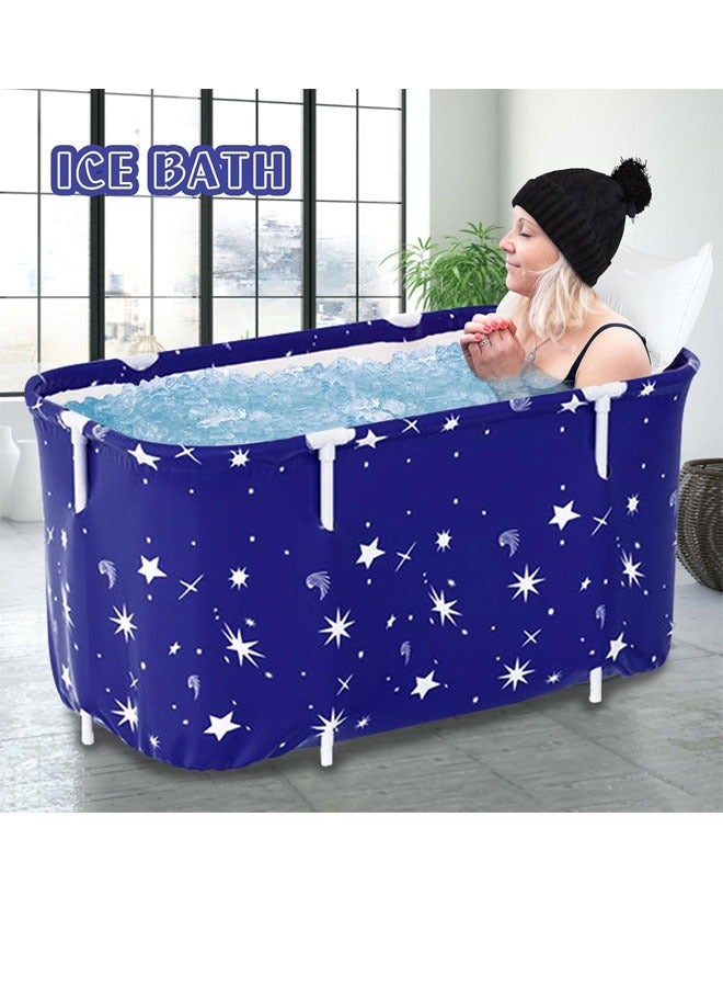 Beauenty Extra Large Foldable Bathtub Freestanding Soaking Bathing Tub for Adult Bathroom Folding SPA Tub for Shower Stall, Separate Family Bathroom SPA Tub for Hot Ice Bath (120cm/47inch) - Image 4