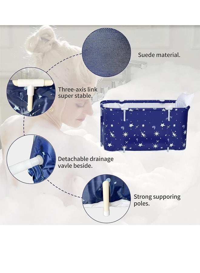 Beauenty Extra Large Foldable Bathtub Freestanding Soaking Bathing Tub for Adult Bathroom Folding SPA Tub for Shower Stall, Separate Family Bathroom SPA Tub for Hot Ice Bath (120cm/47inch) - Image 5