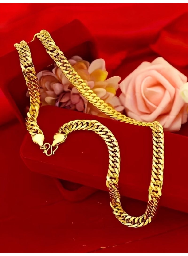 GOLDMAX 21k Gold Plated Necklace For Women Size 60cm With Gift Box - Image 4