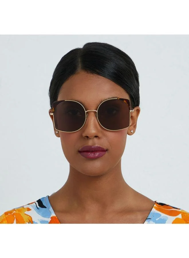 30Sundays  DELAUNAY -La French Collection Women Brown Sunglasses - Frame Material: Metal + Acetate - Lens Color: Brown- Frame Color: Gold - Full Rim for Women | Best Price UAE