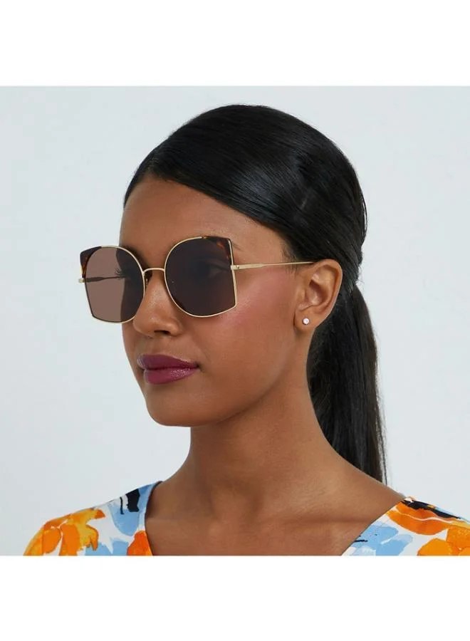 30Sundays  DELAUNAY -La French Collection Women Brown Sunglasses - Frame Material: Metal + Acetate - Lens Color: Brown- Frame Color: Gold - Full Rim for Women | Best Price UAE