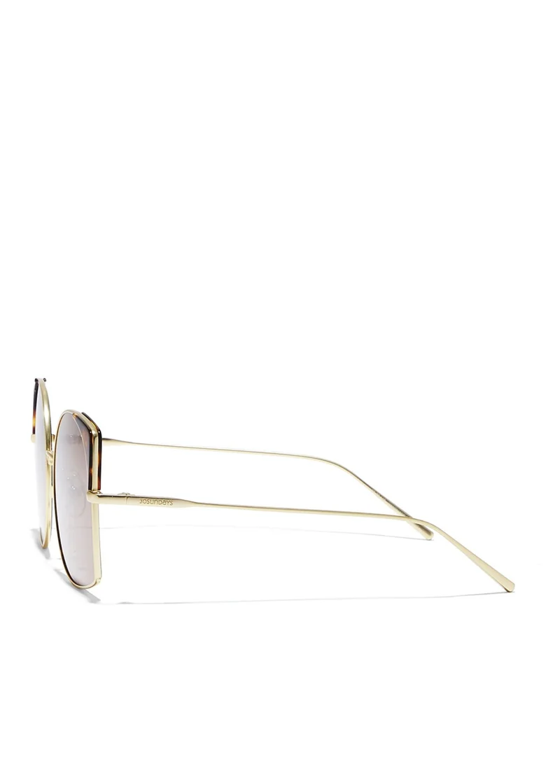 30Sundays DELAUNAY -La French Collection Women Brown Sunglasses - Frame Material: Metal + Acetate - Lens Color: Brown- Frame Color: Gold - Full Rim