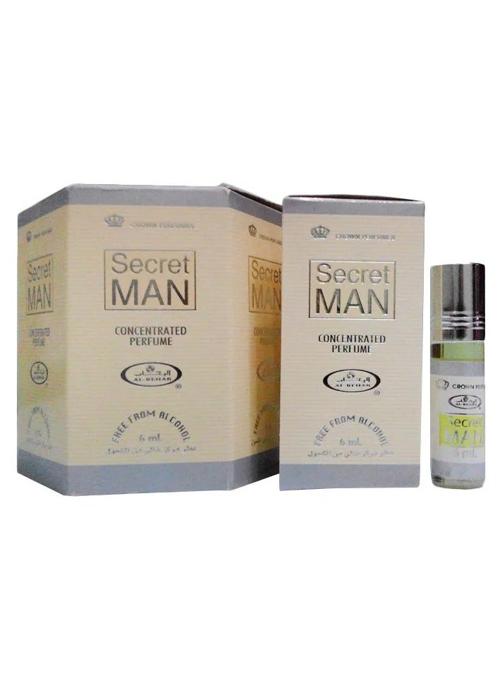 الرحاب للعطور الرحاب عطر سيكرت مان رول اون 6 مل (عبوة من 6 قطع) - Image 1