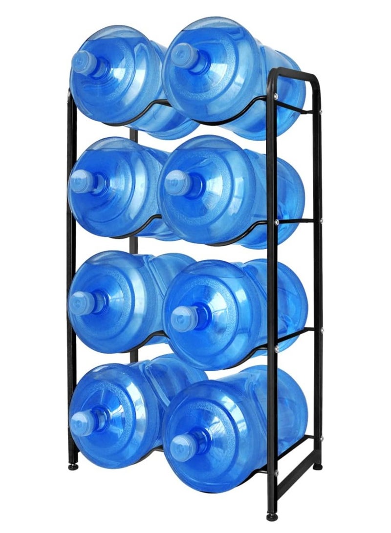 DubaiGallery Water Bottle Storage Rack, 4-Tier Reinforced Carbon Steel Water Jug Holder for 8 Bottles of 5-Gallon Water Cooler Bottles Organizer for Office, Family, Garages, Restaurant, and Gym - Image 1