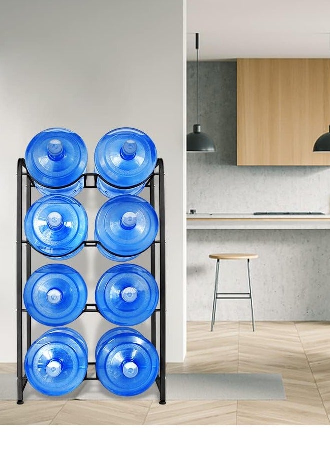 DubaiGallery Water Bottle Storage Rack, 4-Tier Reinforced Carbon Steel Water Jug Holder for 8 Bottles of 5-Gallon Water Cooler Bottles Organizer for Office, Family, Garages, Restaurant, and Gym - Image 3