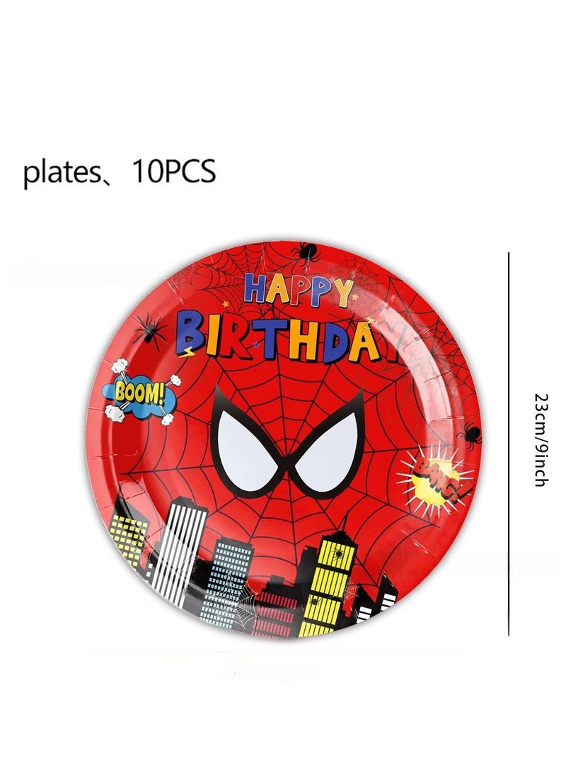 Spider-Man Party Tableware Set – 116 Pcs Superhero Disposable Plates, Cups, Napkins & Decorations - Image 2
