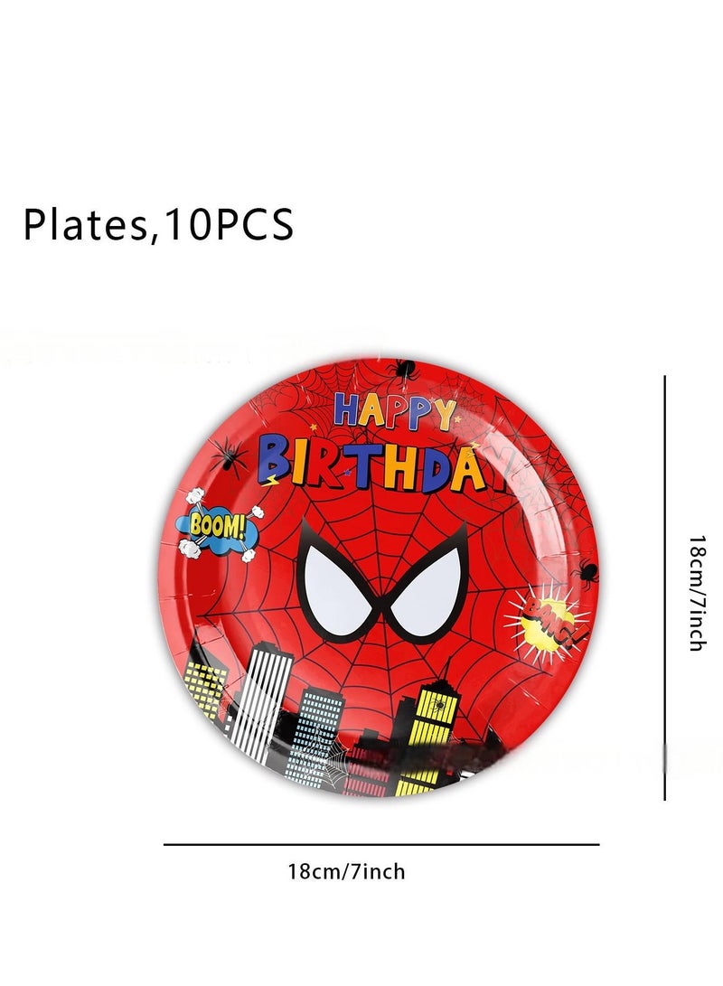 Spider-Man Party Tableware Set – 116 Pcs Superhero Disposable Plates, Cups, Napkins & Decorations - Image 3