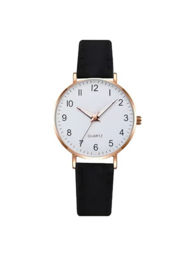 QUARTZ Women's Luminous Digital Quartz Watch & Bracelet Set - Fashion Leather Strap Wristwatch - Image 4