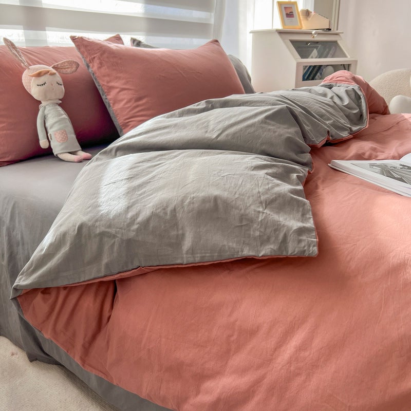 Four-Piece Bedding Set For Beds, Brushed Duvet Cover, Solid Color Three-Piece Set, Direct Sale From Manufacturer, Ins Style - Image 4