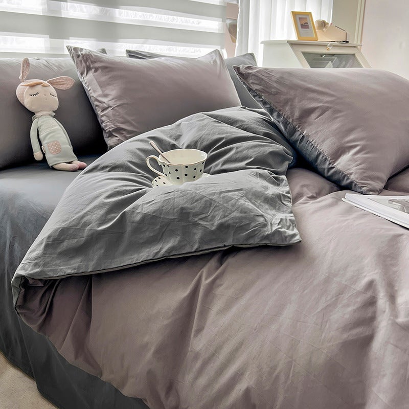 Four-Piece Bedding Set For Beds, Brushed Duvet Cover, Solid Color Three-Piece Set, Direct Sale From Manufacturer, Ins Style - Image 5