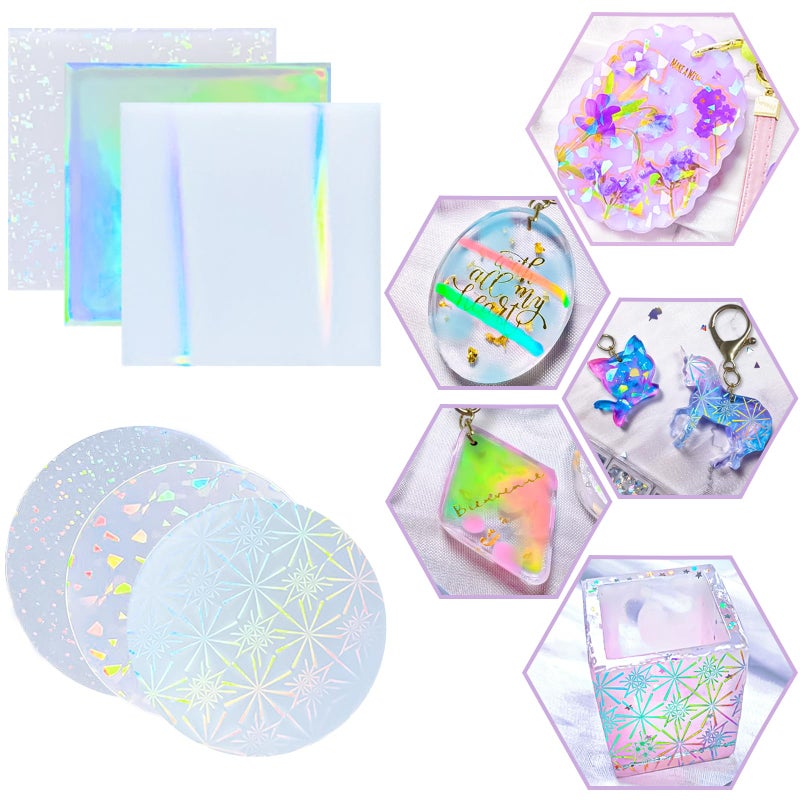 FUNSHOWCASE Holographic Resin Mold Holo Inlay Silicone Mats Jewelry Making Supplies Pack of 647024707 - Image 3