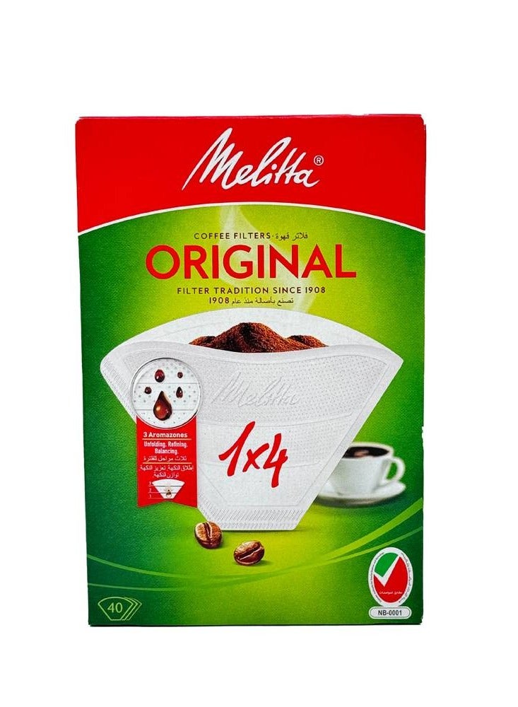 ميليتا - فلتر قهوة 1x4 (40 فلتر) - Image 1