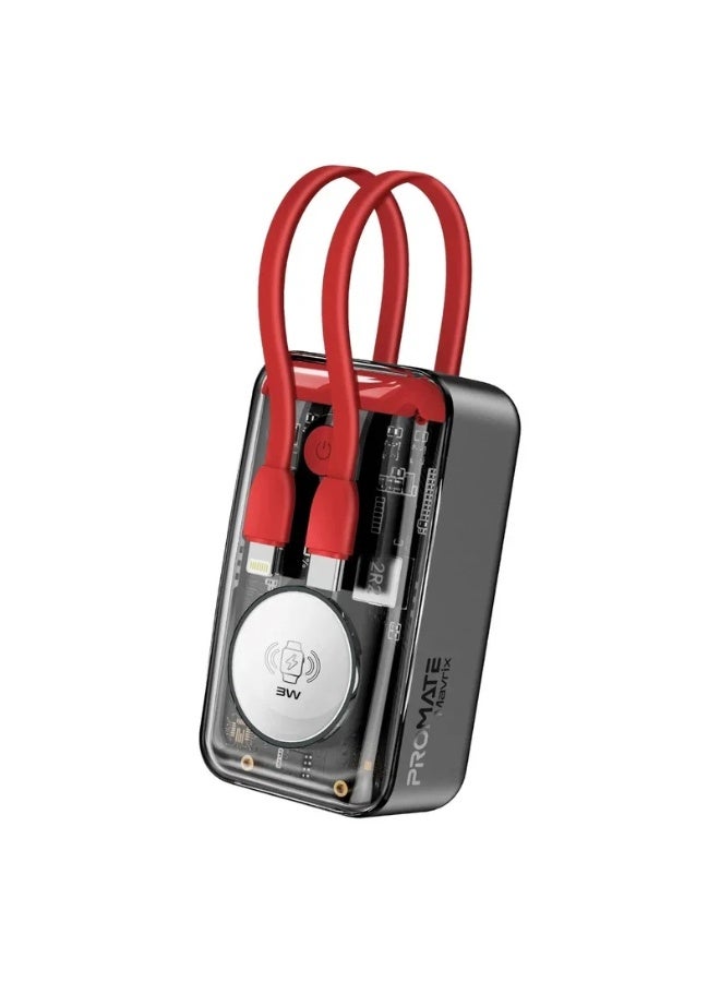 PROMATE Mavrix 35W Smartphone and Apple Watch Charging 10000mAh Power Bank -Red - Image 1