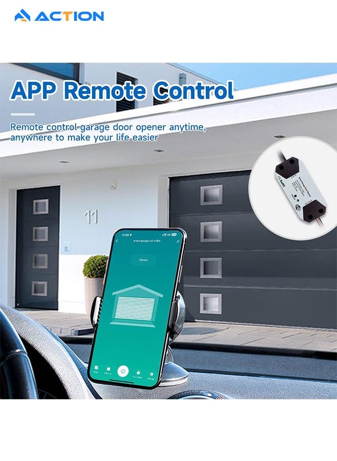 ACTION Wifi Smart Garage Door Controller with Voice Control&timing Schedule&device Sharing&abnormal Monitoring-UK Smart Remote Garage Door Opener Switch Works with Alexa/Google Home/Smart Life/Tuya App  - Image 4