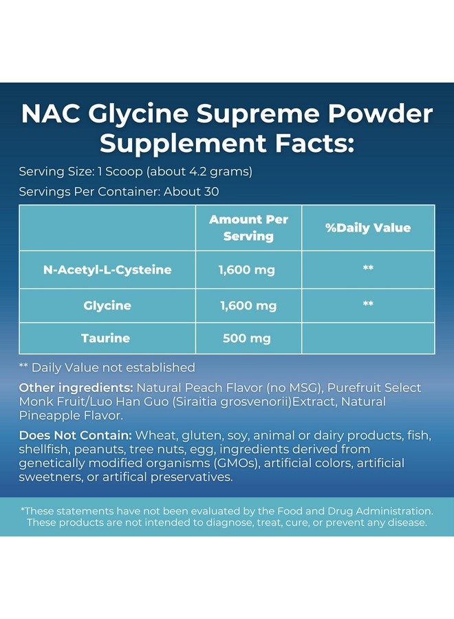 MYOXCIENCE NAC Glycine Supreme | N-Acetyl-L-Cysteine, Glycine, and Taurine Combination (Natural Peach and Pineapple Flavor) (30 Servings) - Image 1