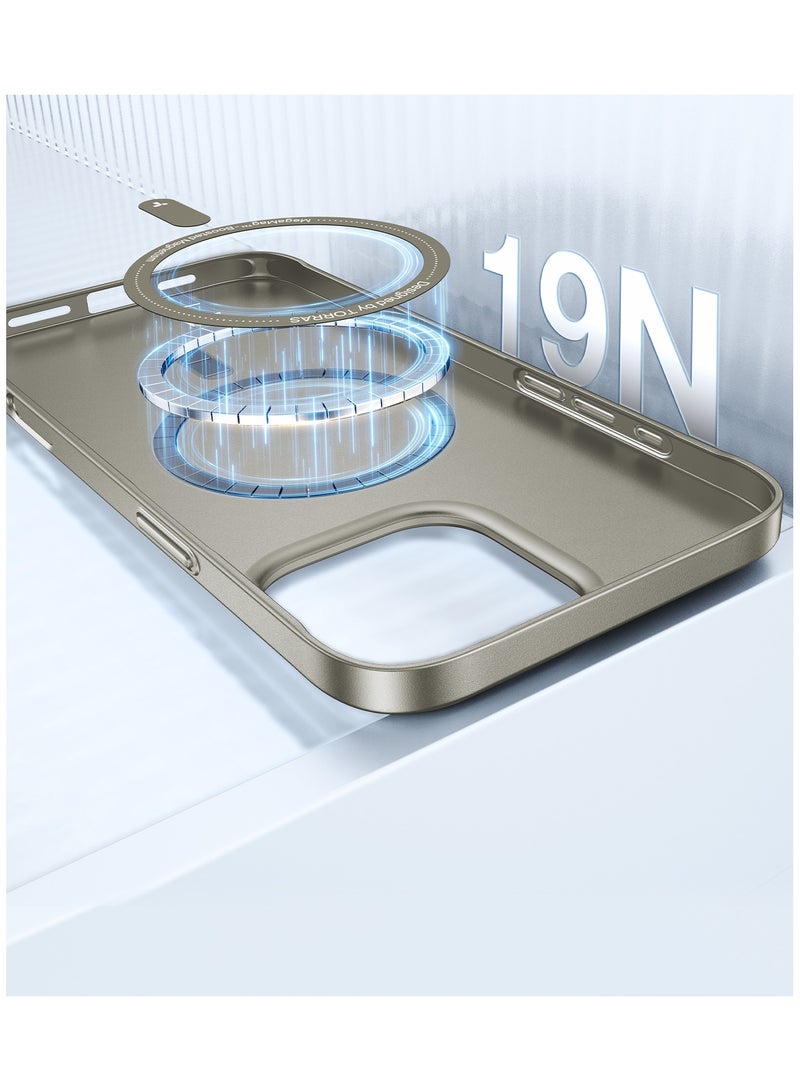 حافظة مغناطيسية رفيعة لجهاز آيفون 16 برو ماكس، حافظة هاتف رفيعة للغاية متوافقة مع MagSafe، مضادة للخدش بخفة مصنوعة من PC Bayer 6.9 بوصة OriginFit، رمادي تيتانيوم - Image 4