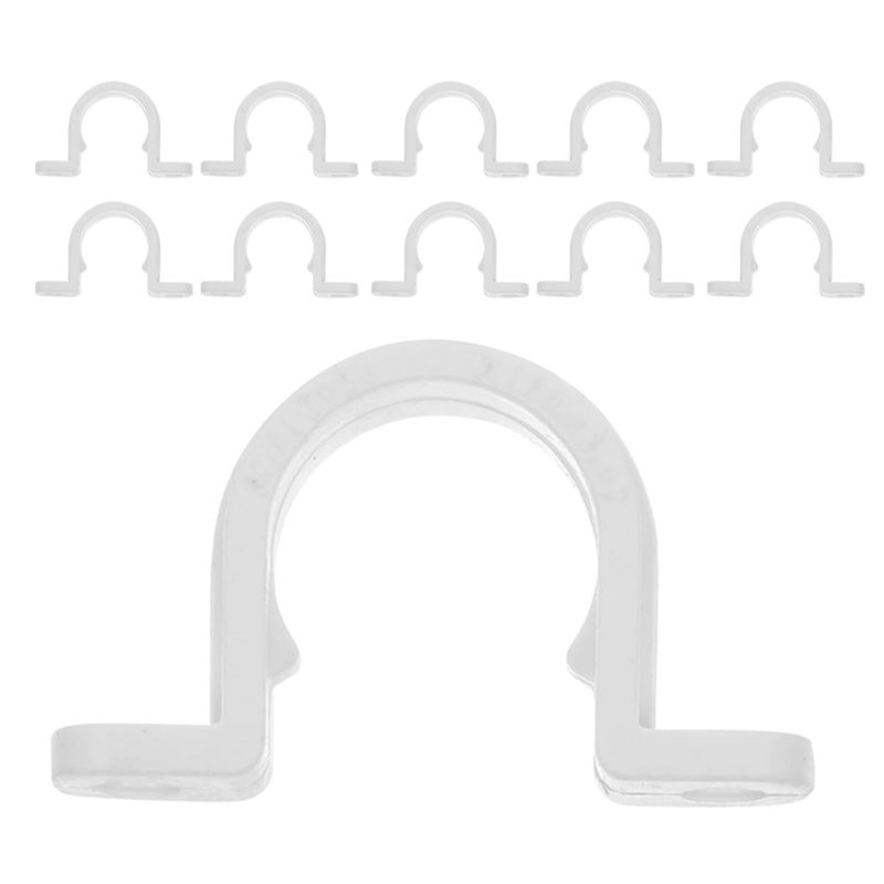 20mm PVC U Shaped Pipe Clips Heavy Duty Tube Strap Clamps For Plumbing And Fence 20 Pcs - Image 2