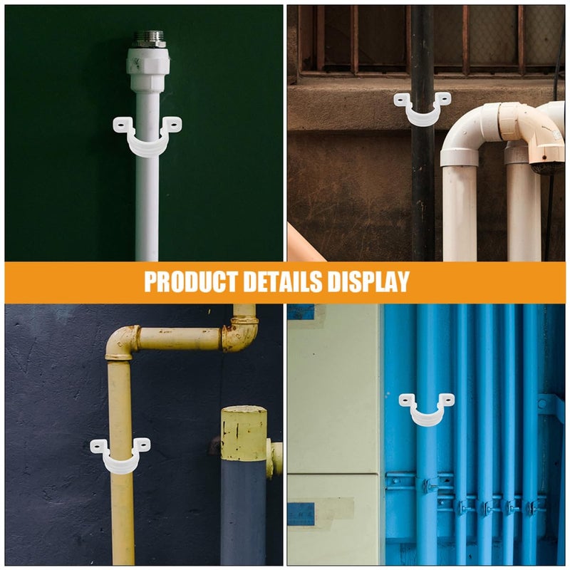 20mm PVC U Shaped Pipe Clips Heavy Duty Tube Strap Clamps For Plumbing And Fence 20 Pcs - Image 5