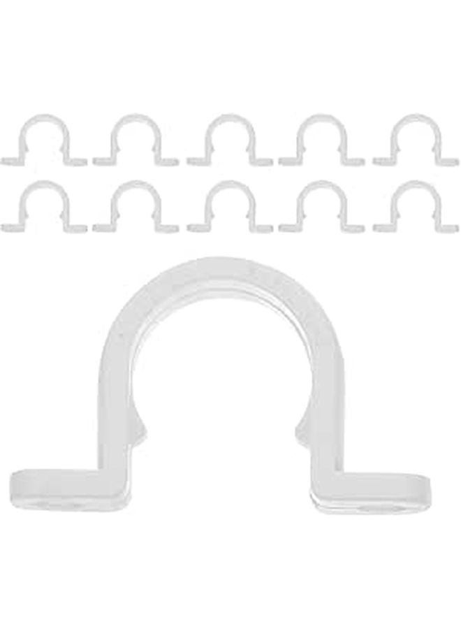 20mm PVC U Shaped Pipe Clips Heavy Duty Tube Strap Clamps For Plumbing And Fence 20 Pcs - Image 1