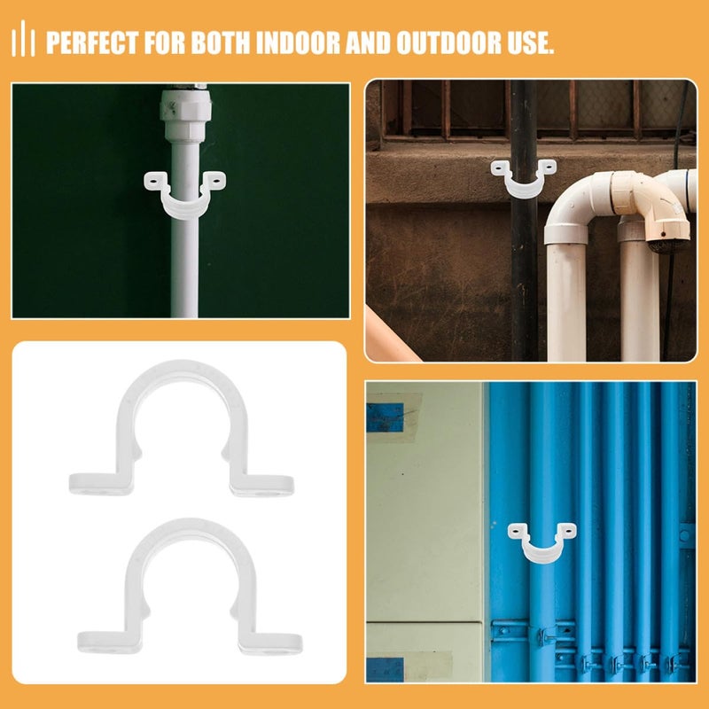 20mm PVC U Shaped Pipe Clips Heavy Duty Tube Strap Clamps For Plumbing And Fence 20 Pcs - Image 4