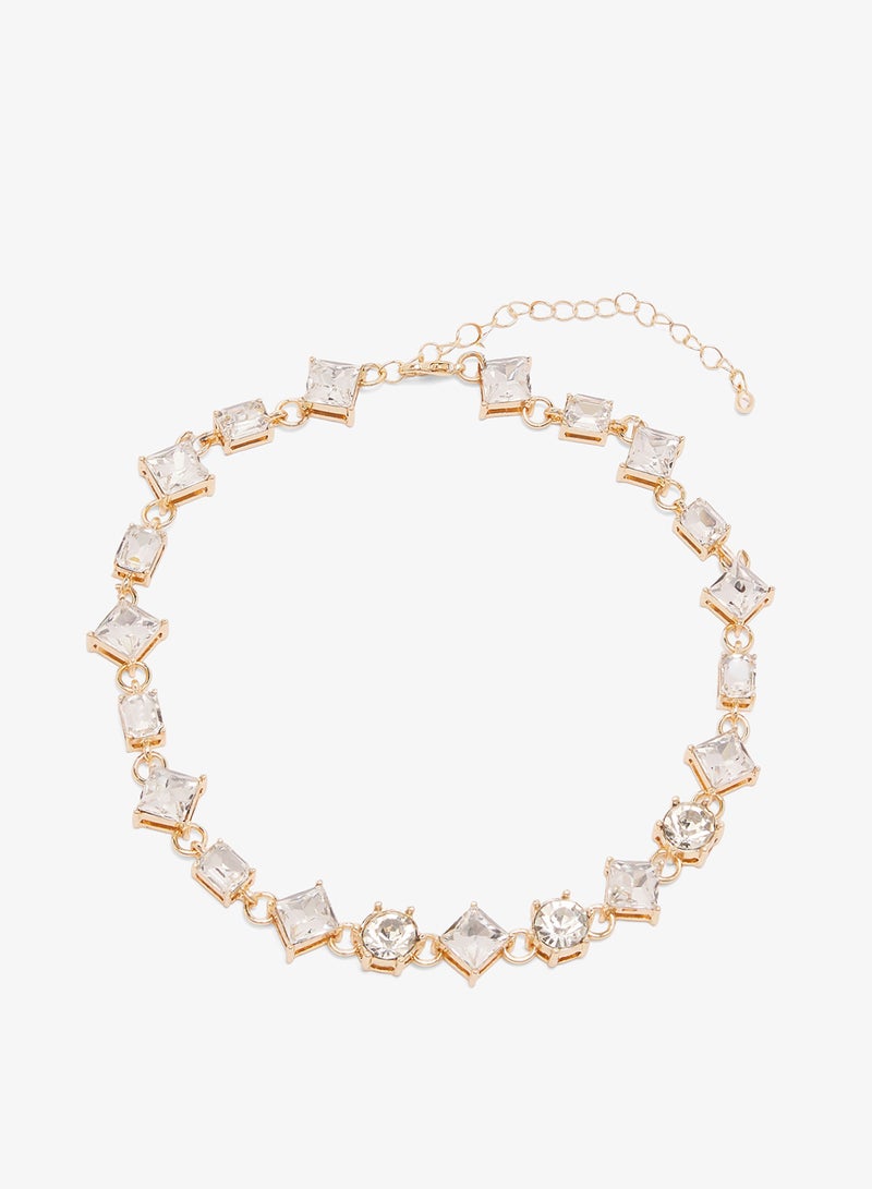 Ella Limited Edition Diamonte Rhinestone Embellished Statement Choker Necklace - Image 1