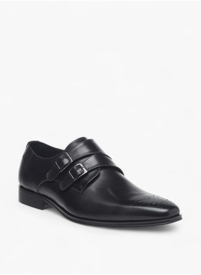 DUCHINI - Men's Solid Slip-On Monk Shoes - Image 1