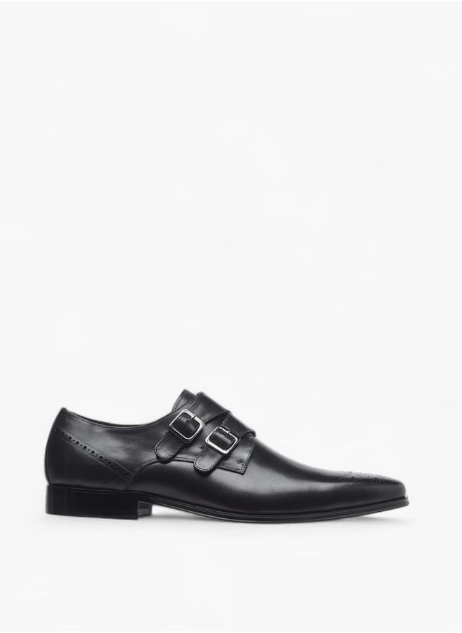 DUCHINI - Men's Solid Slip-On Monk Shoes - Image 1