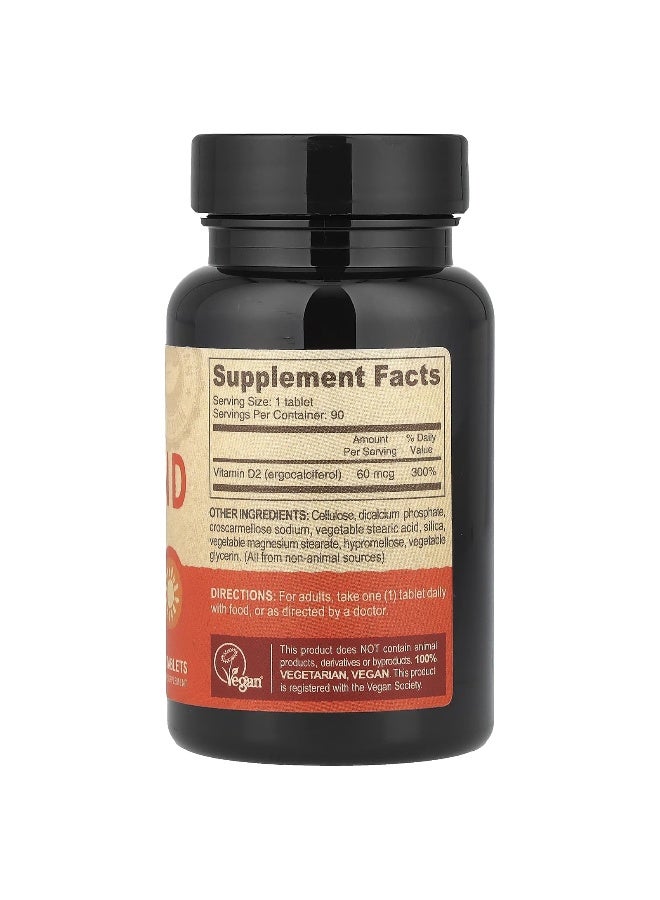 Deva, Vegan Vitamin D2, 60 mcg (2,400 IU), 90 Tablets (Packaging may vary) - Image 2
