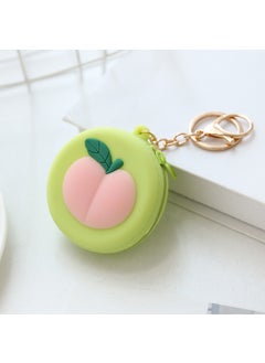 New Cartoon Silicone Coin Purse Korean Cute Key WalletRound-Peach Round-Peach