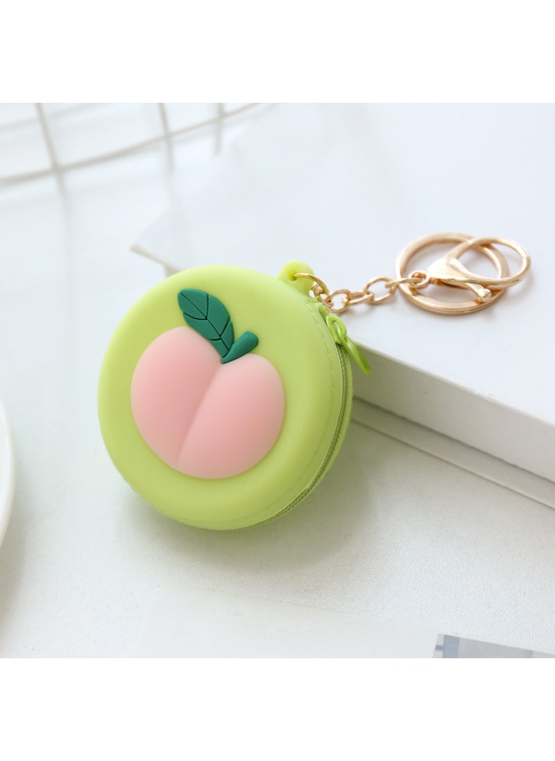 Generic - New Cartoon Silicone Coin Purse Korean Cute Key WalletRound-Peach Round-Peach - Image 1