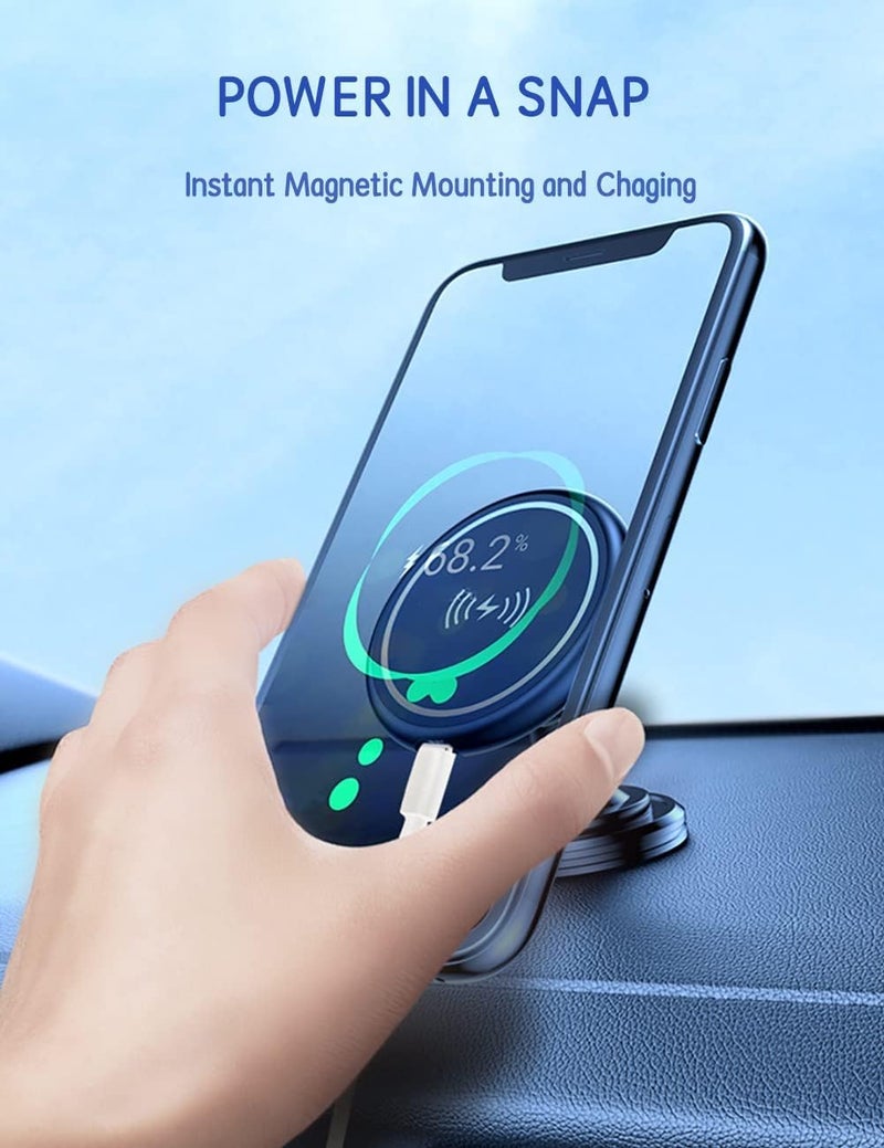Excefore 15W Wireless Car Charger, Compatible With Magsafe Car Mount, Magnetic/Magnet Fast Charging Car Phone Holder Compatible With iPhone iPhone 14/14 Plus/14 Pro/Pro Max/13/12/12 13 Pro/Pro Max/Mini - Image 5