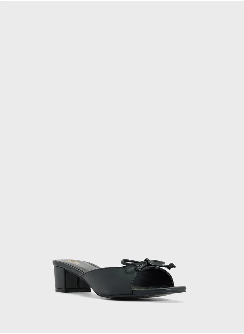 ELLA Heeled Mule With Bow